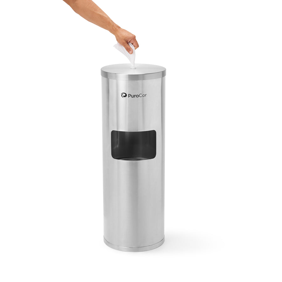 Stainless Steel Floor Dispenser - Silver