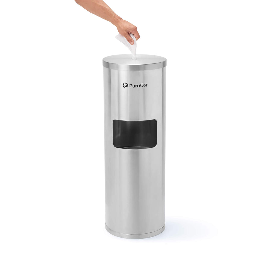 Stainless Steel Floor Dispenser - Silver